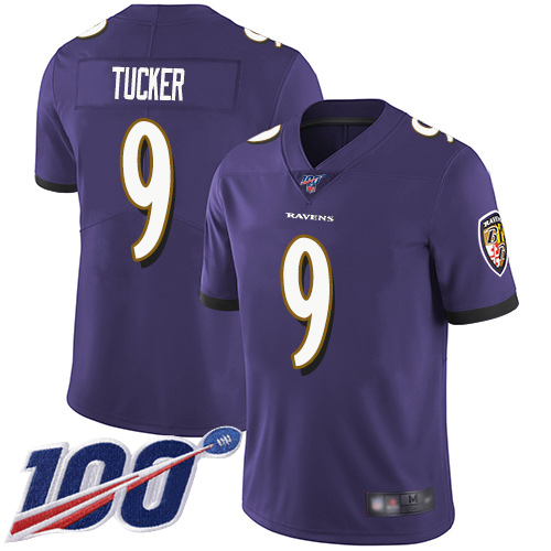 Baltimore Ravens Limited Purple Men Justin Tucker Home Jersey NFL Football #9 100th Season Vapor Untouchable